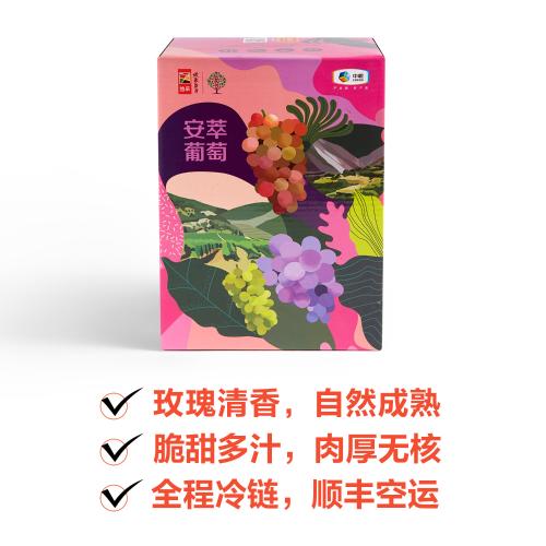 【顺丰空运包邮】中粮安萃一级阳光玫瑰葡萄单串礼盒装（单串650-850g装）