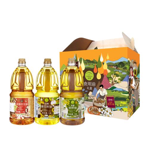 【中粮】中粮初萃 食用油礼盒1.8L*3(花生油+葵花籽油+菜籽油)